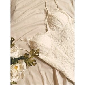 SHEIN Joyfunear Small White Backless Lace Boho Wedding Dress